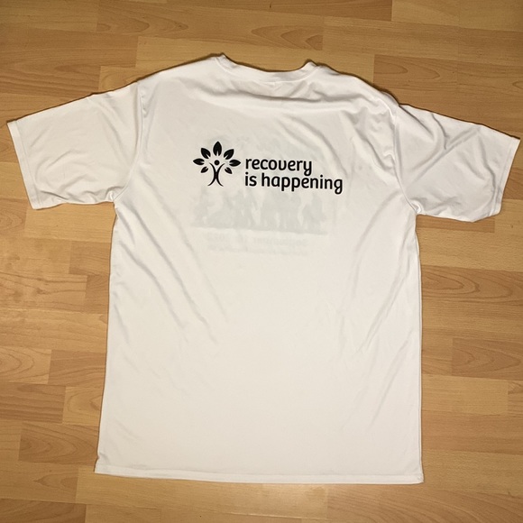 Lightweight Active/Workout “Rally for Recovery” White T-Shirt Adult Size: Large - Picture 4 of 4
